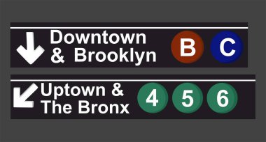 Downtown and Brooklyn sign in New York City