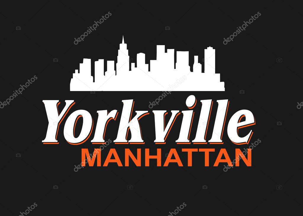 Yorkville Manhattan with black background 