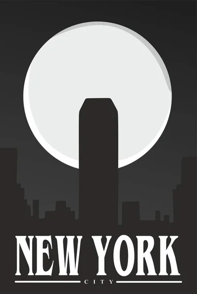 New York City Black Background —  Vetores de Stock
