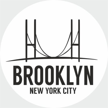 Brooklyn New York City with white background 