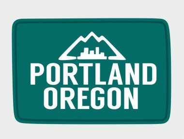 Portland Oregon with green background 