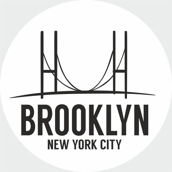 Brooklyn New York City White Background — Stockový vektor