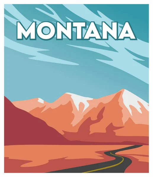 Штат Монтана Прекрасным Видом — стоковый вектор