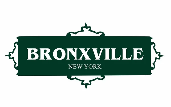 Bronxville New York White Background — Stockový vektor