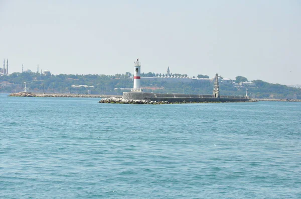 Turkije Stanbul Uitzicht Stad Ferry Zee — Stockfoto