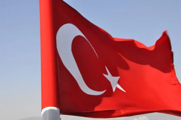 Turquie Zmir Ville Vue Drapeau — Photo