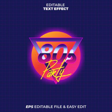 80 'ler Parti Düzenlenebilir Metin Efekti