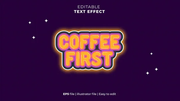 Coffee First Editable Text Effect — Stockový vektor