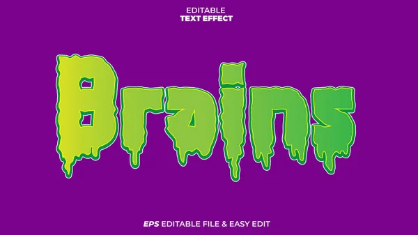 Brains Zombie Effet Texte Modifiable — Image vectorielle