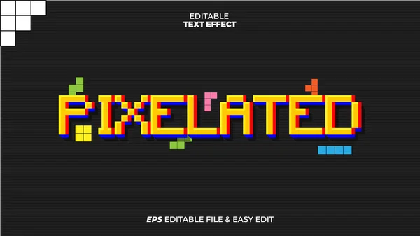 Pixelated Brick Editable Text Effect — Stockový vektor