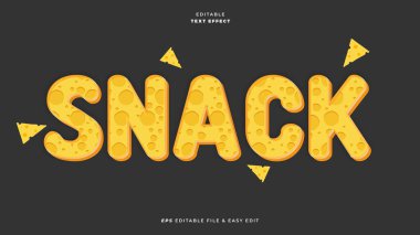 Peynir Atıştırması Düzenlenebilir Metin Efekti