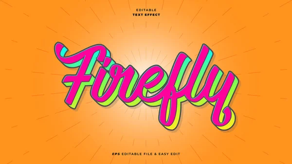 Cute Firefly Editable Text Effect — 图库矢量图片