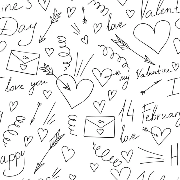 Set Isolated Vector Illustrations Valentine Day February Vector Pattern Transparent — Stock Vector