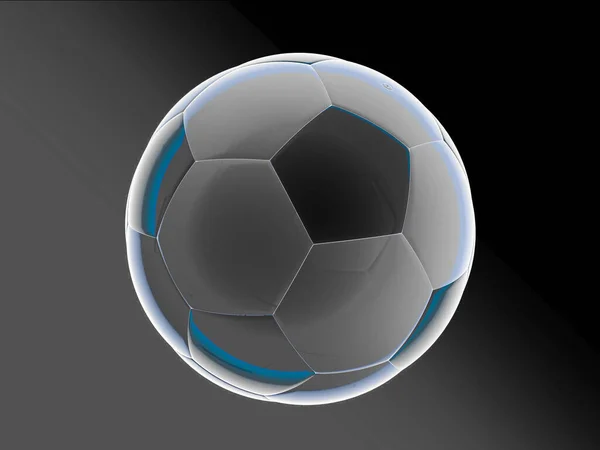 Illustration Football Soccer Ball Gray Blue Trimmed Gradient Background — Stock Fotó