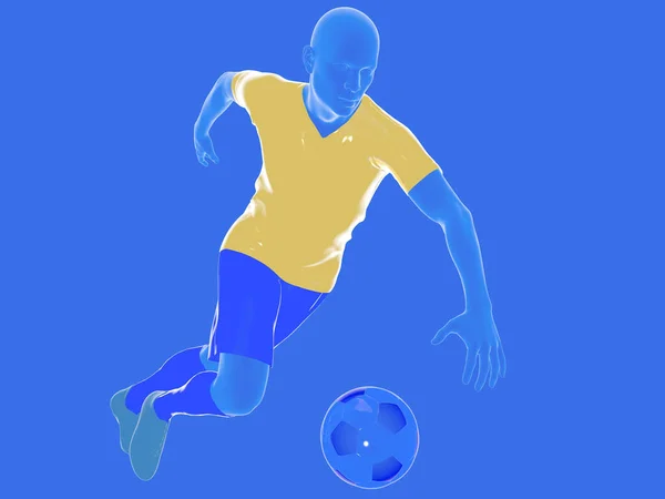 Illustration Football Soccer Player Yellow Shirt Color Brazilian National Team — Stock Photo, Image