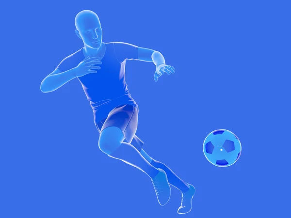 Illustration Football Soccer Player Background Blue Jersey National Team France — Φωτογραφία Αρχείου