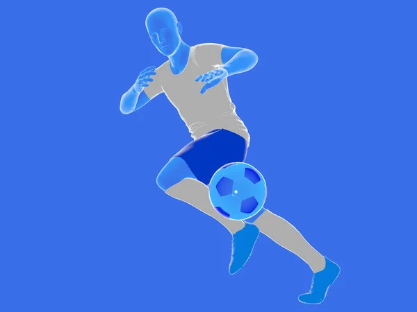 Illustration Football Soccer Player Running Control Play Ball United States — Φωτογραφία Αρχείου