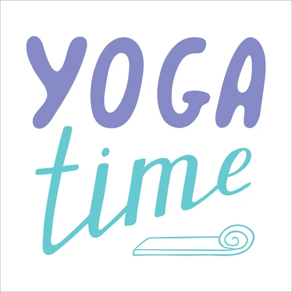 Yoga time lettering colorful vector illustration