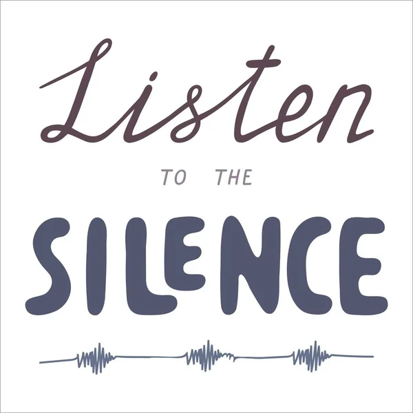 Yoga harfleri Sessizlik vektörü illüstrasyonunu dinleyin