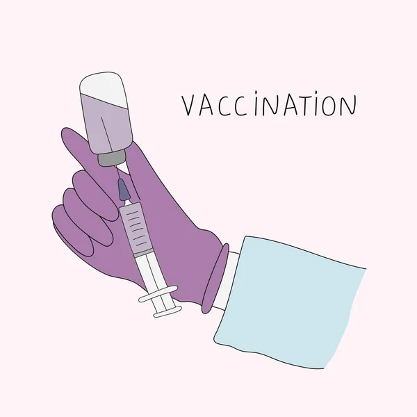 Aşı karalama vektör çizimi. Tıbbi illüstrasyon