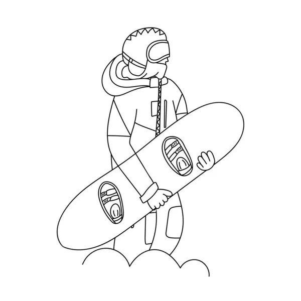 Snowboardcu karalama tahtası illüstrasyonu