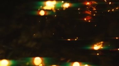 Karanlık bir gecede pek çok noel ağacı parlak çelenklerle aydınlatılır.