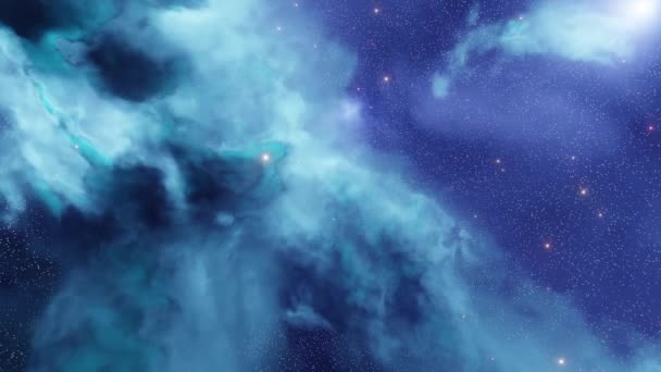 Nebula Space Stars Universe Background Galaxy Blue Cloud Cosmos Illustration — Stock Video