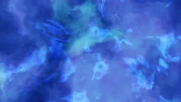 Blue Clouds Motion Psychedelic Nebula Cosmos Background Smoke Galaxy Universe — стоковое видео