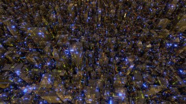 Bilim kurgu şehir metal binaları teknoloji yabancı gezegen çevresi 3D illüstrasyon