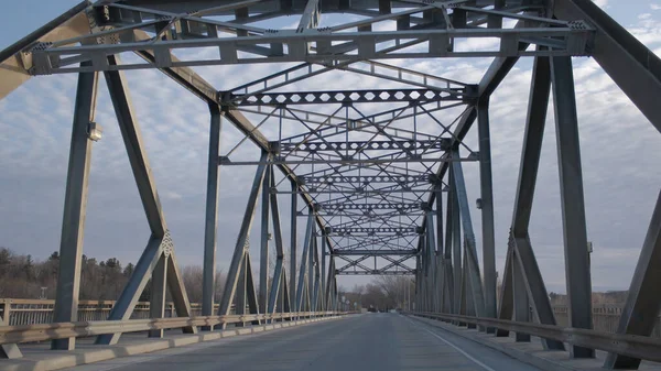 Steel Bridge Structure Metal Construction Street Bromptonville Sherbrooke City Quebec — ストック写真