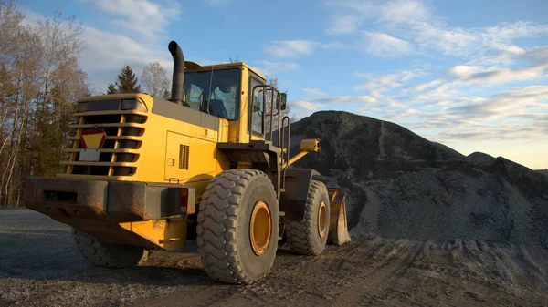 Bulldozer Gravel Construction Site Heavy Yellow Excavation Machines — ストック写真