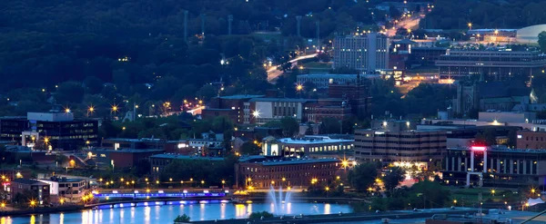 Sherbrooke City Night Downtown Cityscape Quebec Canada Eastern Township — Foto Stock