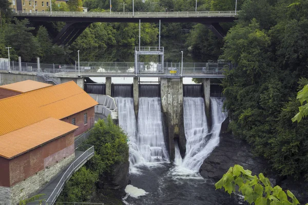 Hydroelectricity River Power Dam Abenaquis Water Fall Sherbrooke City Canada — Zdjęcie stockowe