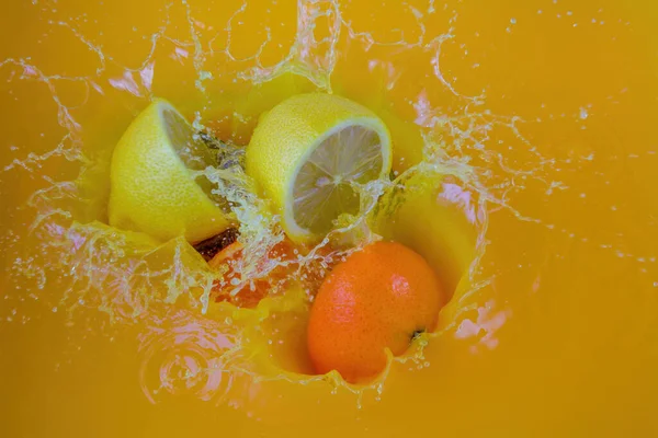 orange splash lemon cocktail fruit splashing juicy citrus drink sweet juice drops