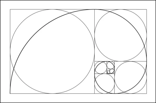 Altın Oran. Minimalist tarz tasarımı. Geometrik şekiller. Fütürist tasarım. Logo. Vektör simgesi. Soyut vektör arkaplanı. — Stok Vektör