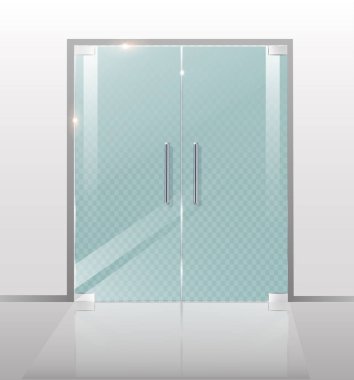 Cam kapı üzerinde şeffaf arka plan izole. Vektör