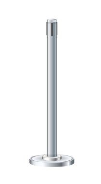 Geri çekilebilir kemer askısı. Taşınabilir bant engeli. Gümüş desteklerde eskrim için siyah bant.