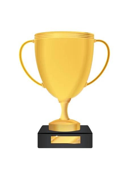 Кубок переможця ізольований. Золотий трофей на прозорому тлі. Приклад вектора. — стоковий вектор