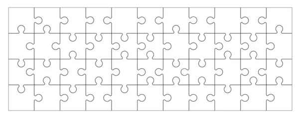Zestaw czarno-białych elementów układanki odizolowanych na białym tle. Ilustracja wektora — Wektor stockowy