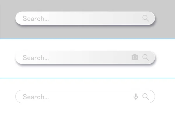 Vyhledávací panel pro uživatelské rozhraní, design a webové stránky. Hledat adresu a ikonu navigačního panelu. Kolekce šablon vyhledávacích formulářů pro webové stránky — Stockový vektor