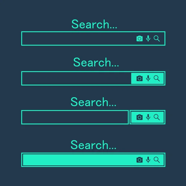 Search bar design element. Search bar for website and user interface, mobile apps. vector illustration. Search address and navigation bar icon. Collection of search form templates for websites — Vector de stock