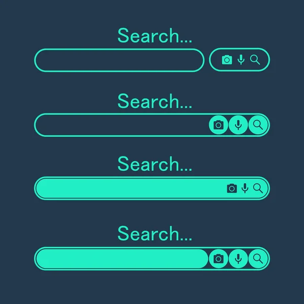 Search bar design element. Search bar for website and user interface, mobile apps. vector illustration. Search address and navigation bar icon. Collection of search form templates for websites — Vetor de Stock