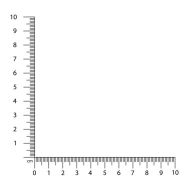 Köşe cetvel vektörü. Arkaplanda boyut göstergeleri izole edildi. Birim mesafeleri. Grafik elementi kavramı. Ölçek ölçüsü.