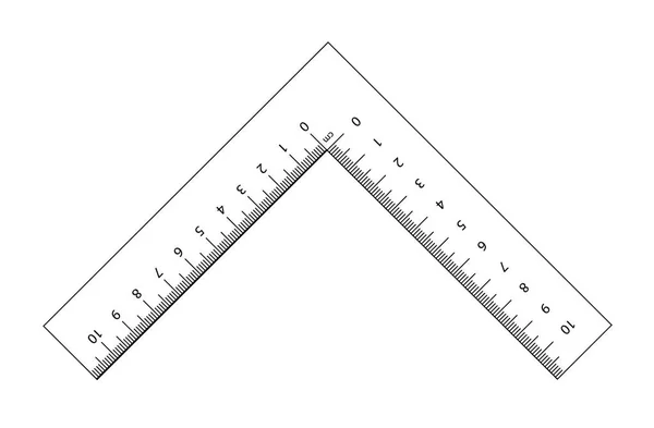 Vettore righello angolare. Indicatori di dimensione impostati isolati su sfondo. Distanze unitarie. Elemento grafico concettuale. Bilance di misura. — Vettoriale Stock