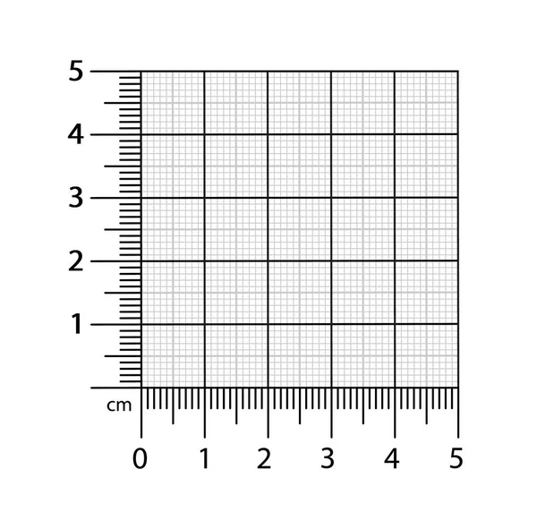 그래프 격자 종이의 코너 자입니다. 코너 자 벡터. 크기 지표들은 배경에 따라 분리되어 있다. 단위 거리. 그래픽 요소의 개념입니다. 저울의 크기를 재는 일 — 스톡 벡터