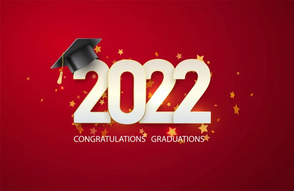 Congratulations Graduates of 2022 for congratulation, invitation card. Text for design of graduation, congratulatory event, t-shirt, party, high school or college graduate.Vector 2022 — Vetor de Stock