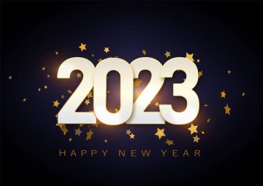 Mutlu yıllar 2023. Noel süslemeleri ile şenlik tasarımı.