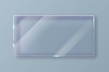 Vektör cam çerçeve. Şeffaf bir arkaplanda izole edilmiş. Vektör cam illüstrasyonu