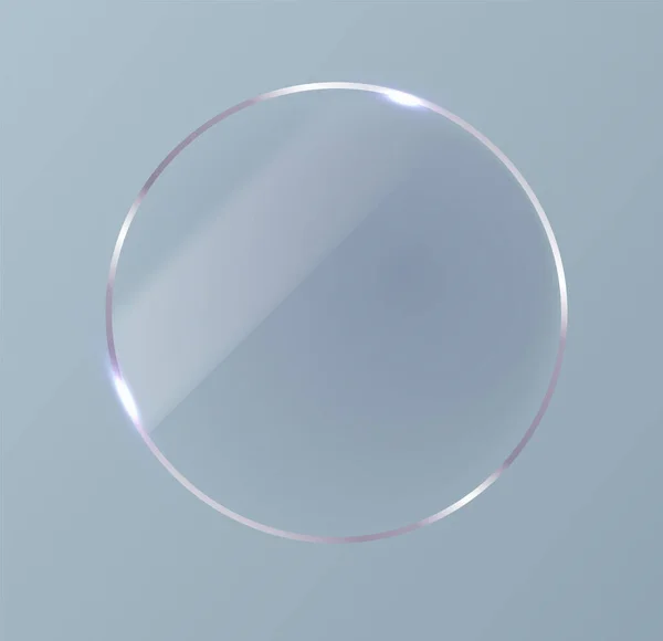 Vector glass frame. Isolated on a transparent background. Vector glass illustration — Archivo Imágenes Vectoriales