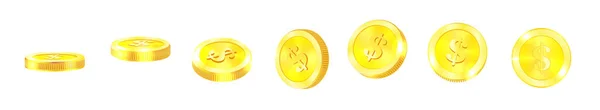 Set of rotating golden coins. Set of golden money. jackpot in coins, banking or financial illustrations. tapes. Vector illustration. — Διανυσματικό Αρχείο